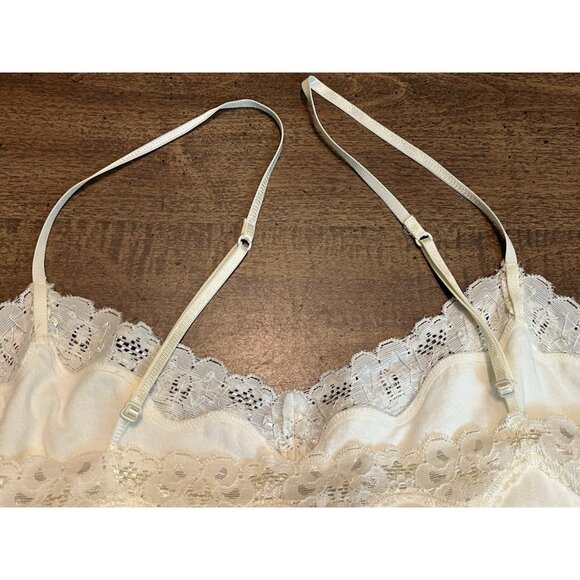 Aeropostale Lace Trim Cami Tank Size Large Cream Y2K Preppy 90S Coquette - Picture 6 of 14